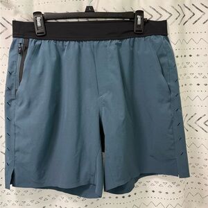 Ten Thousand Blue and Black Athletic Shorts Lightweight Moisture-Wicking